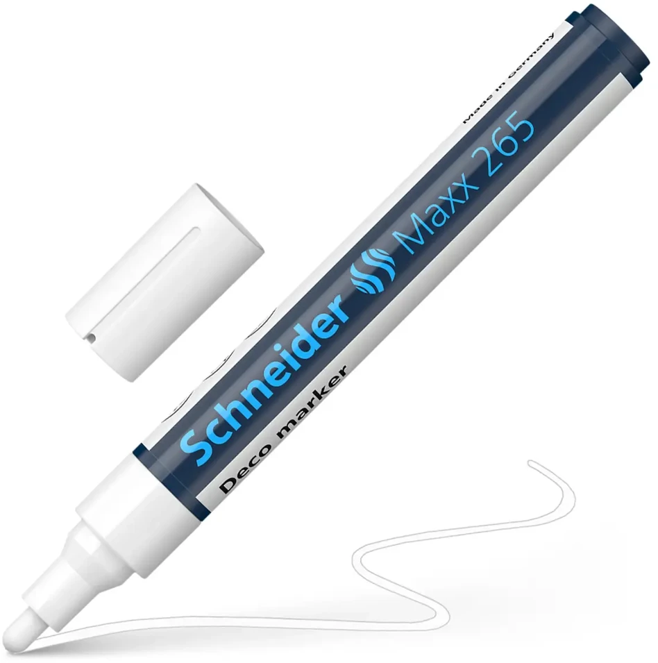 Kreidinis žymeklis SCHNEIDER Deco Marker Maxx 265, 2-3mm, balta