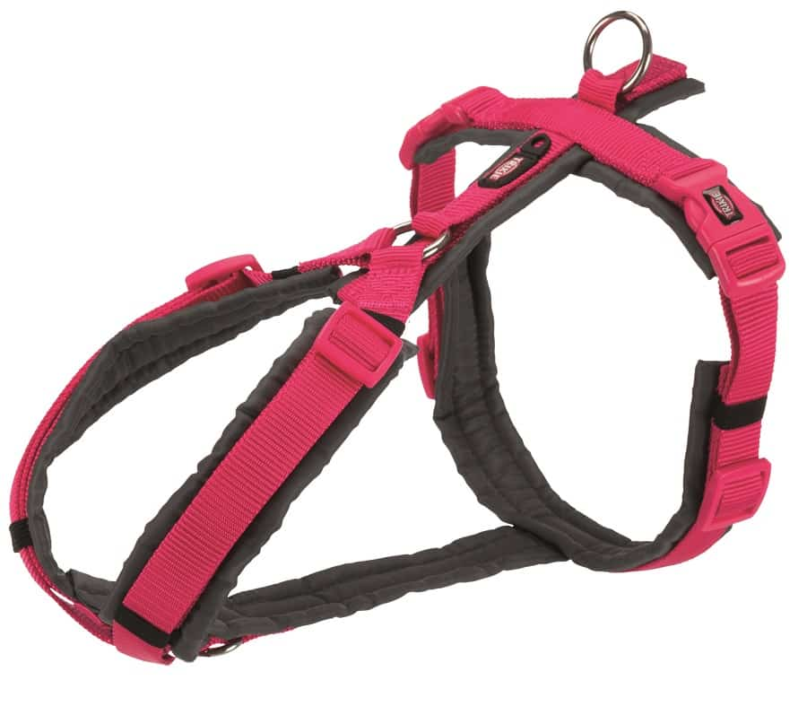 Trixie Trekking Harness Premium, S: 36–44 cm / 15 mm, fuksija / grafitas