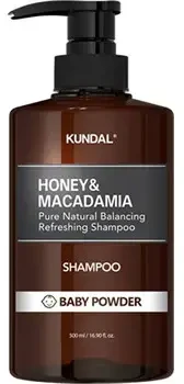Kundal Honey & Macadamia Baby Powder Natural Moisturizing Šampūnas plaukų šampūnas, 500 ml