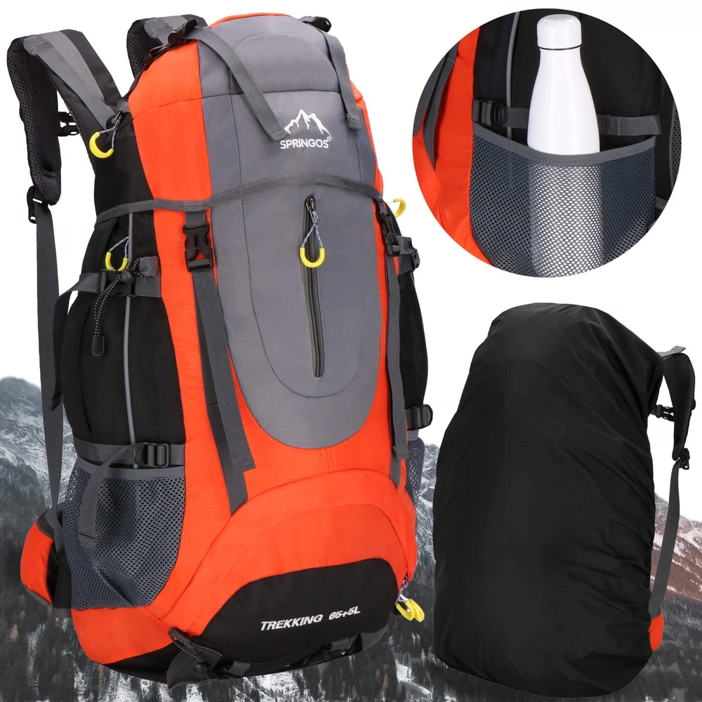 Kuprinė Springos CS0128 65+5 L su lietaus apsauga