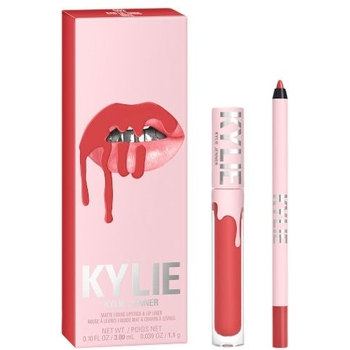 Kylie Cosmetics Matinių skystų lūpų dažų + lūpų pieštuko rinkinys