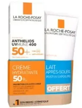 La Roche-Posay ANTHELIOS UVMUNE 400 Hydrating Kreminis SPF 50+ po saulės pienelis, 50 ml + 75 ml
