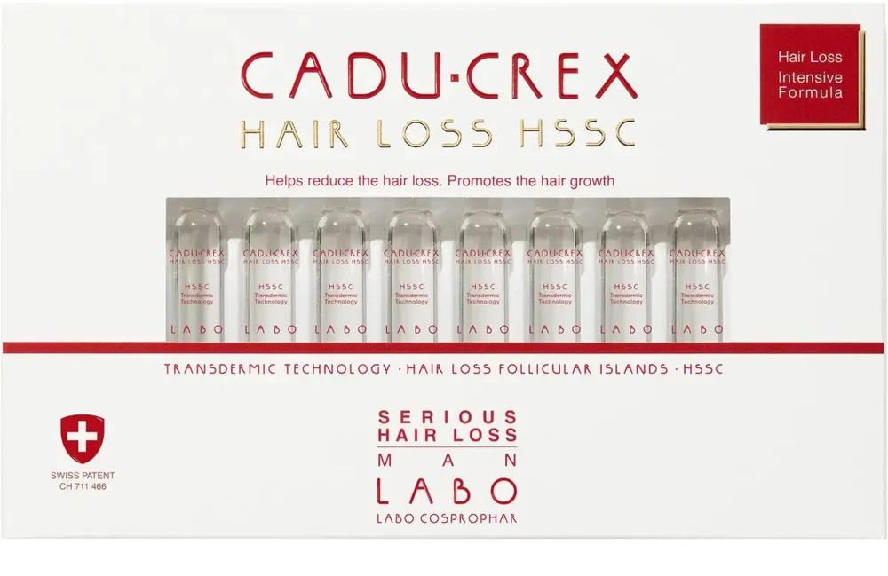 Labo Cadu-Crex Severe Stage Anti-Hair Loss Ampoules Treatment Serum For Scalp For Men, 40 vnt. 3.5 ml