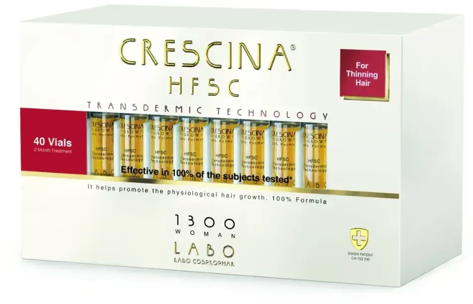 Labo Crescina Transdermic HFSC 1300 For Growth Stimulation Ampoules Treatment Serum For Scalp For Women, 40 vnt. 3.5 ml