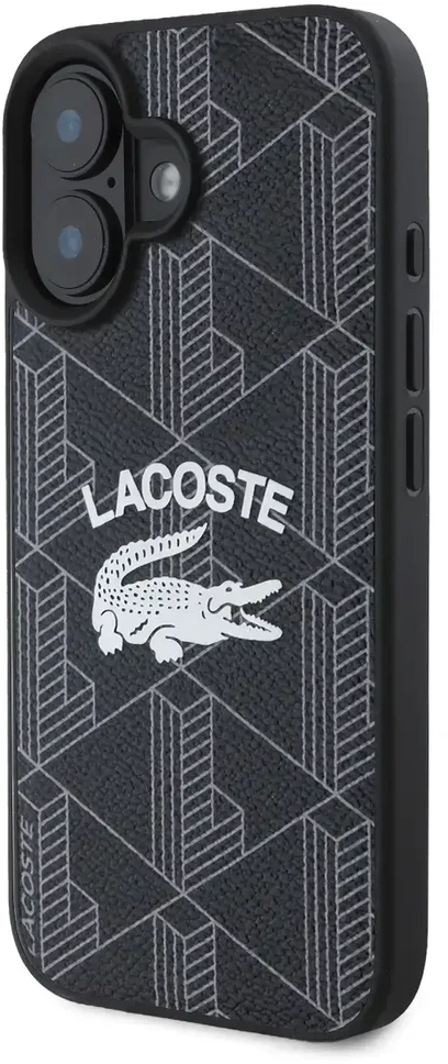 Lacoste Blend Monogram MagSafe Case for iPhone 16 dėklas telefonui juodos spalvos