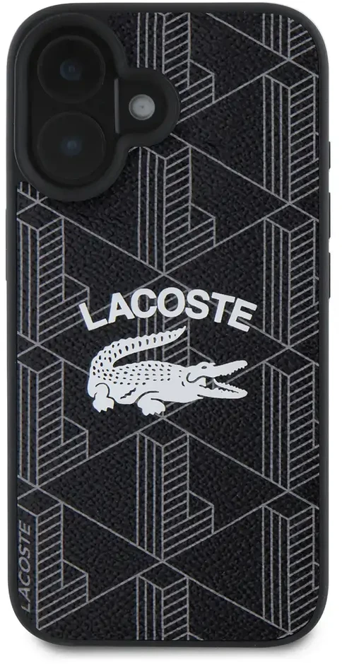 Lacoste Blend Monogram MagSafe Case for iPhone 16 dėklas telefonui juodos spalvos