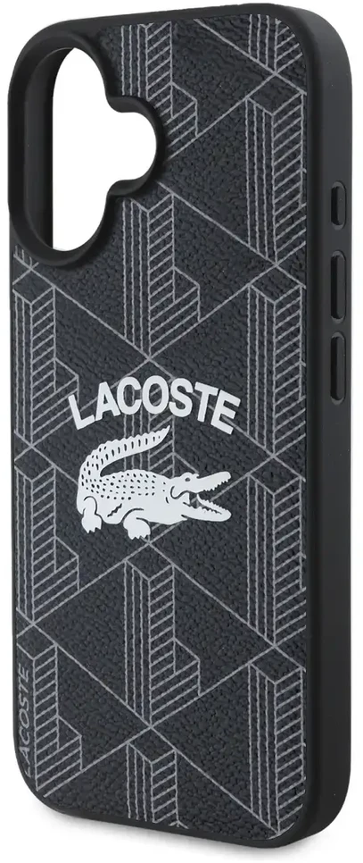 Lacoste Blend Monogram MagSafe Case for iPhone 16 dėklas telefonui juodos spalvos