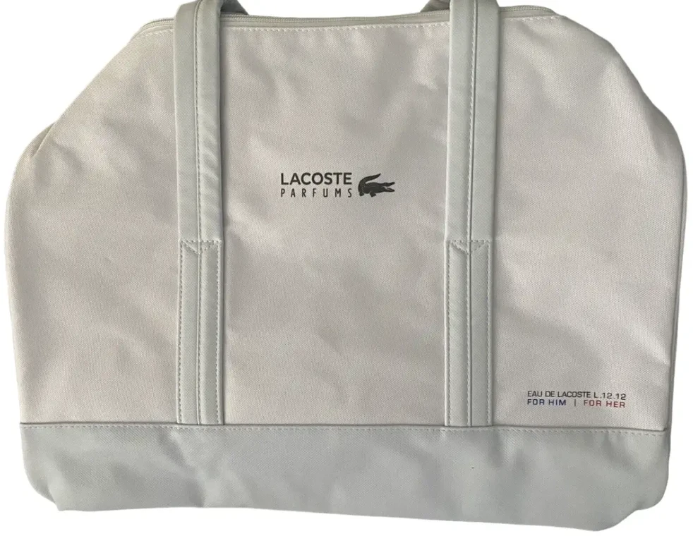 Lacoste, Eau de Lacoste L.12.12, Polyester, Textile Bag, Weekend Bag, Baltas, Unisex, 16 x 10 x 10 inch