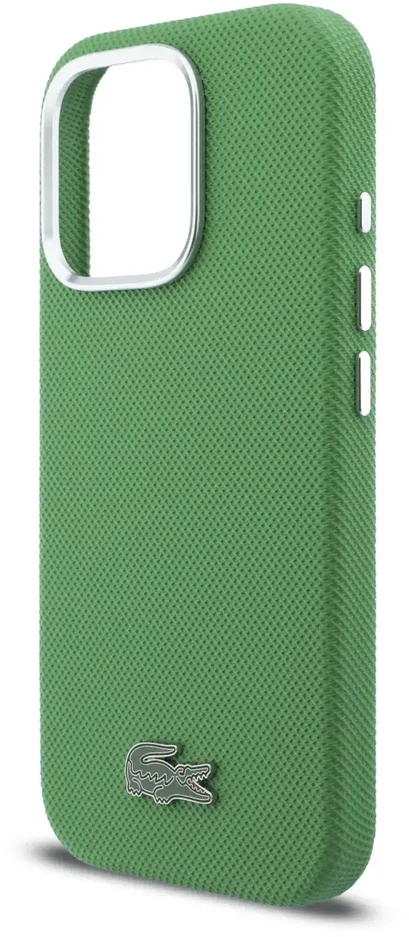 Lacoste PVC Iconic Petit Pique Metal Logo MagSafe dėklas skirtas Apple iPhone 16 Pro Max Estragon Žalias