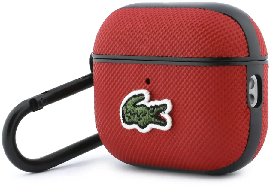 Lacoste Petit Pique Croc Logo Patch dėklas AirPods Pro 3 ausinėms, Raudona