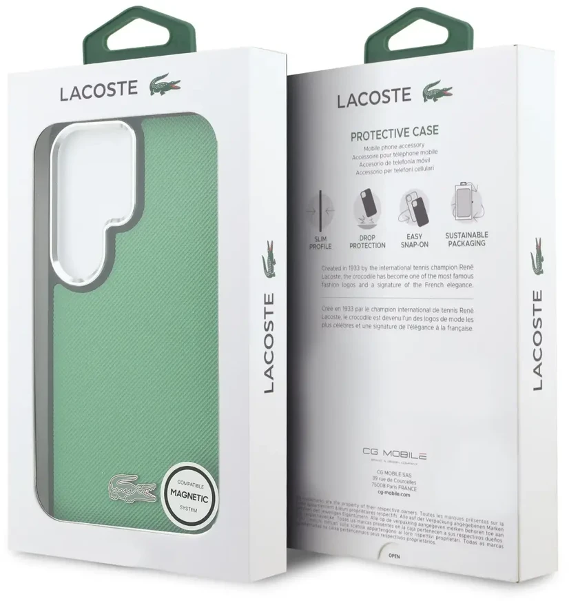 Dėklas Lacoste Petit Pique Metal Logo phone case for Samsung Galaxy S26 Ultra (S948) žalias