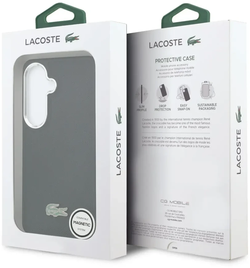 Dėklas Lacoste Petit Pique Metal Logo phone case for Samsung Galaxy S26+ (S947) juodas