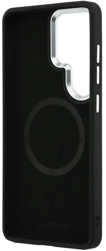 Lacoste Petit Pique metalinis logotipo telefono dėklas su „MagSafe“ palaikymu, skirtas „Samsung Galaxy S26 Ultra“ (S948) juodas