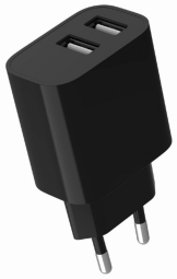 Gembird 2xUSB-A 5V 2.4 A juoda