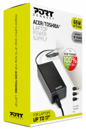PORT CONNECT universalus maitinimo adapteris Acer & Toshiba nešiojamiesiems kompiuteriams 65-90W