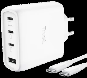Trust Maxo GaN 65W 3xUSB-C 1xUSB-A balta