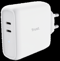 TRUST įkroviklis MAXO 65W, 2x USB-C, baltas