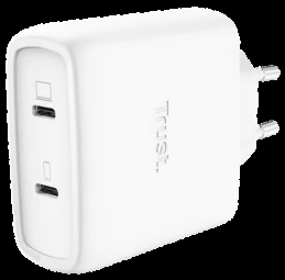 TRUST GaN įkroviklis MAXO 65W 2 prievadų, USB-C, baltas