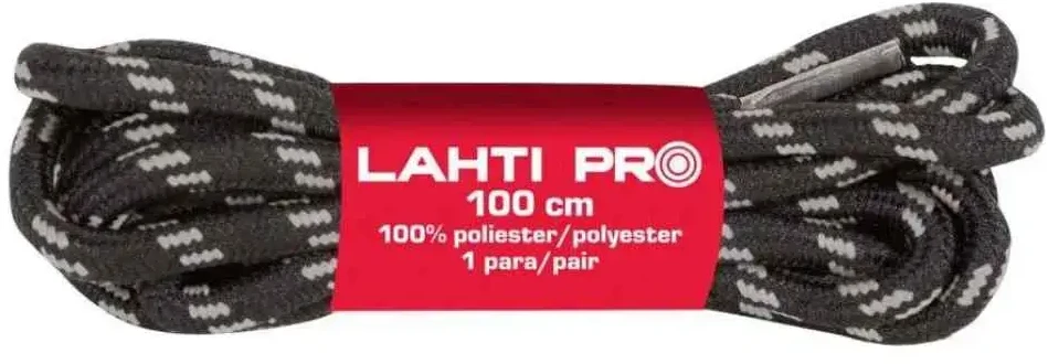 Lahti Pro Batų raišteliai Apvalūs 100 cm Juodai-pilki