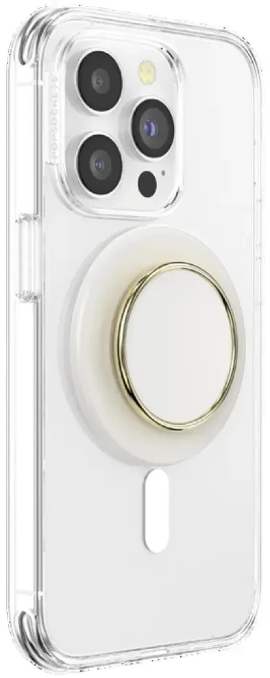 Laikiklis ir stovas telefonui „Popsockets Round Luxe Coconut Creme Enamel MagSafe“ smėlio spalvos 8