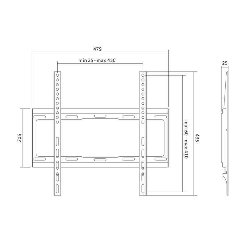 LOGILINK BP0011 LOGILINK - televizoriaus sieninis laikiklis, fiksuojamas, 32-55, maks. 40 kg