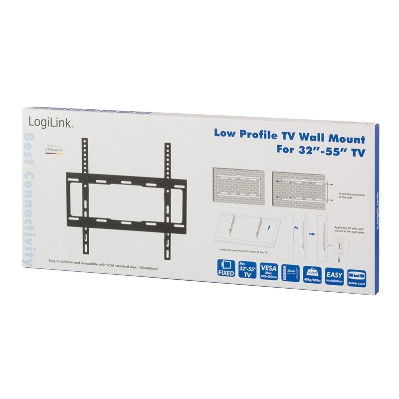 LOGILINK BP0011 LOGILINK - televizoriaus sieninis laikiklis, fiksuojamas, 32-55, maks. 40 kg
