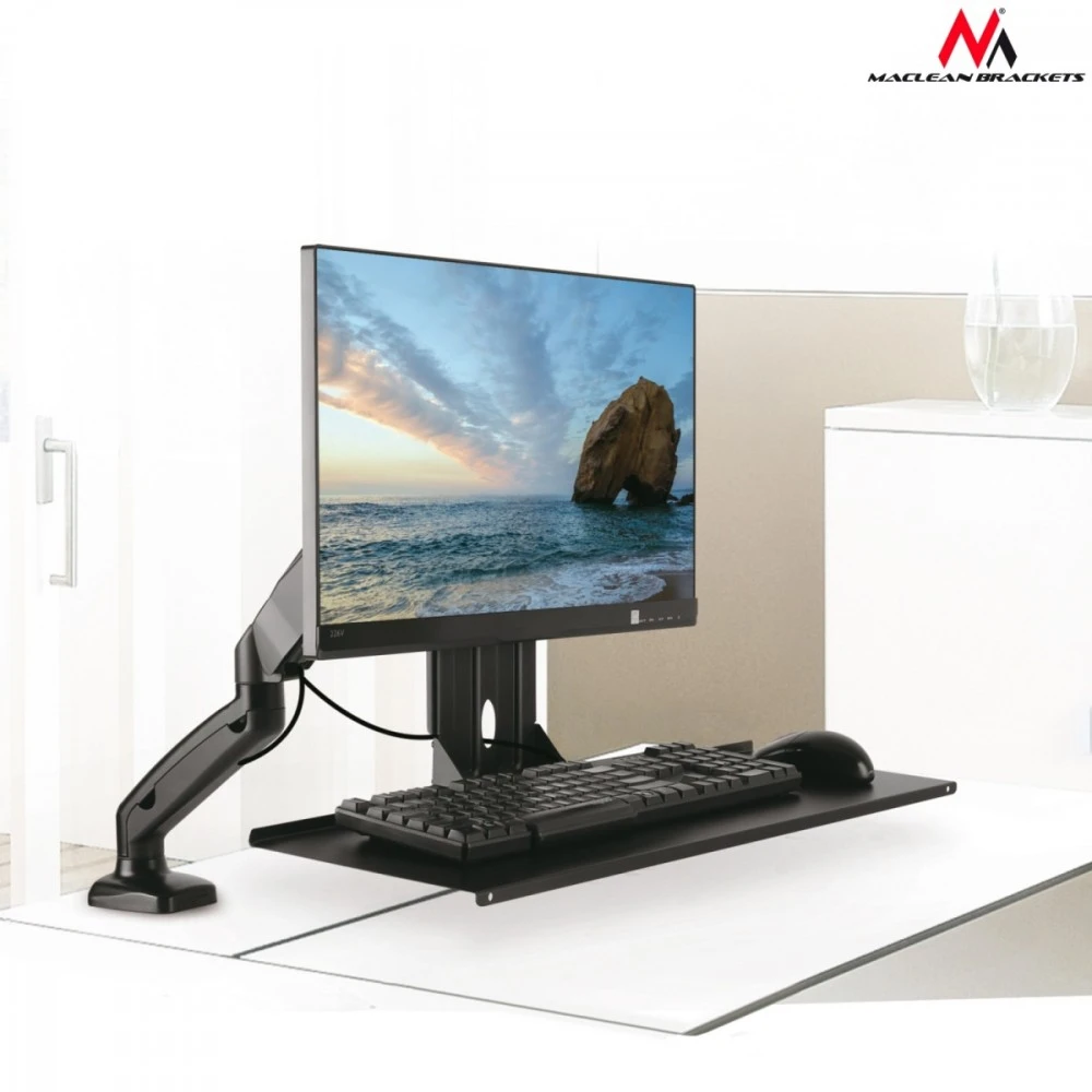Maclean MC-756 VESA 75x75, 100x100 klaviatūros laikiklis – priedas prie monitoriaus laikiklių