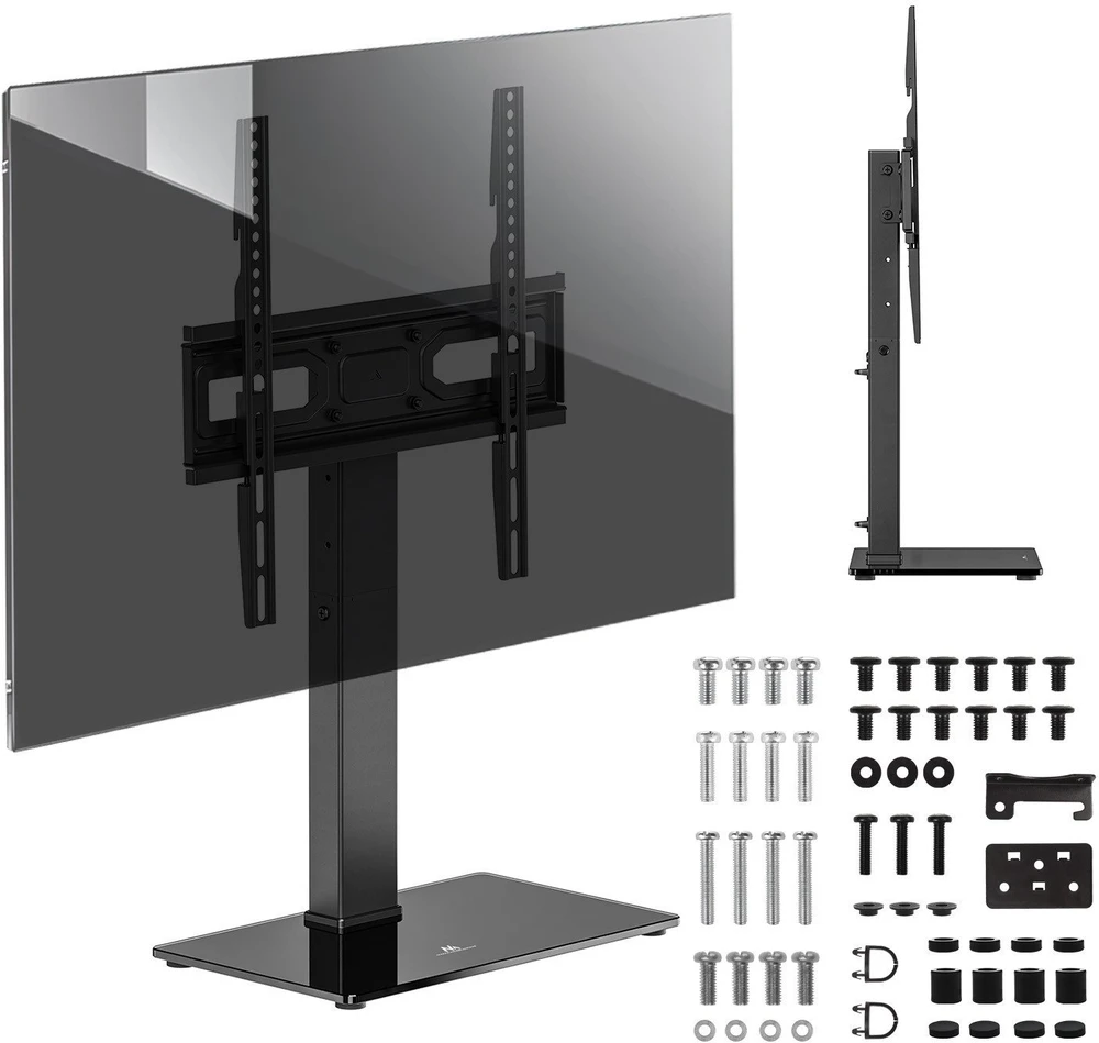 Laikiklis „Maclean“ universalus televizoriaus stovas, RTV spintelei, stovas, maks. 40 kg, maks. VESA 400x400, aukščio ir kampo reguliavimas, 32–65 colių televizoriams, MC-1240