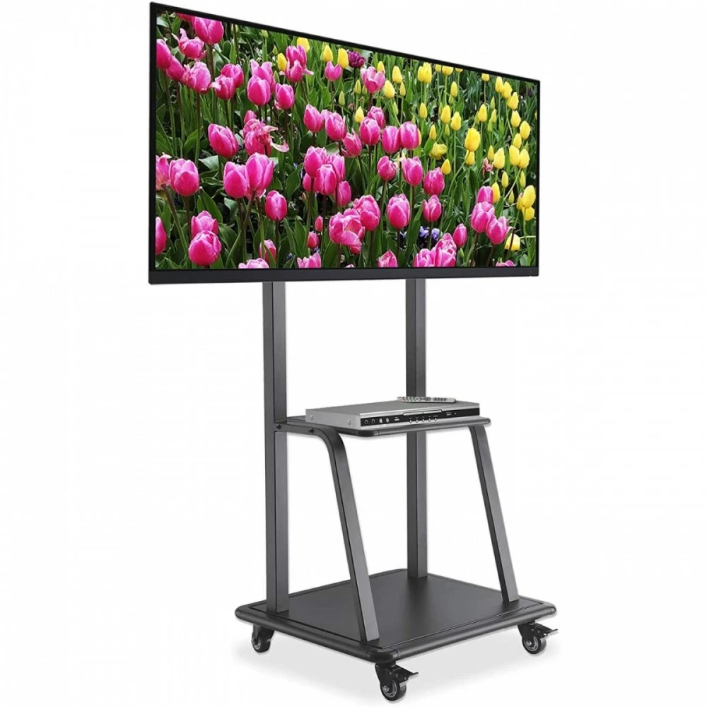 Laikiklis Manhattan 461665 grindų stovas plokštiesiems ekranams 2,54 m (100") Portable flat panel floor stand Juoda