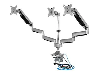 Laikiklis Icy Box Raidsonic Monitorius stovas su stalo laikikliu trims monitoriams IB-MS505-TI Desk Mount, 32", Sidabrinis/Juodas