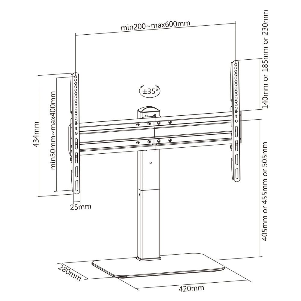 Laikiklis Sbox FS-305-2 (37-70/40kg/600x400)