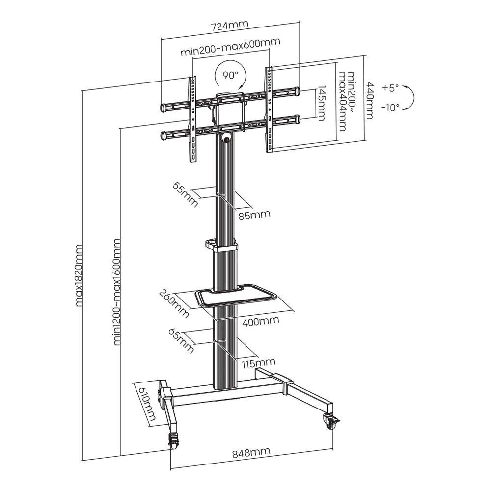 Laikiklis Sbox FS-444 (37-86/50kg/600x400)
