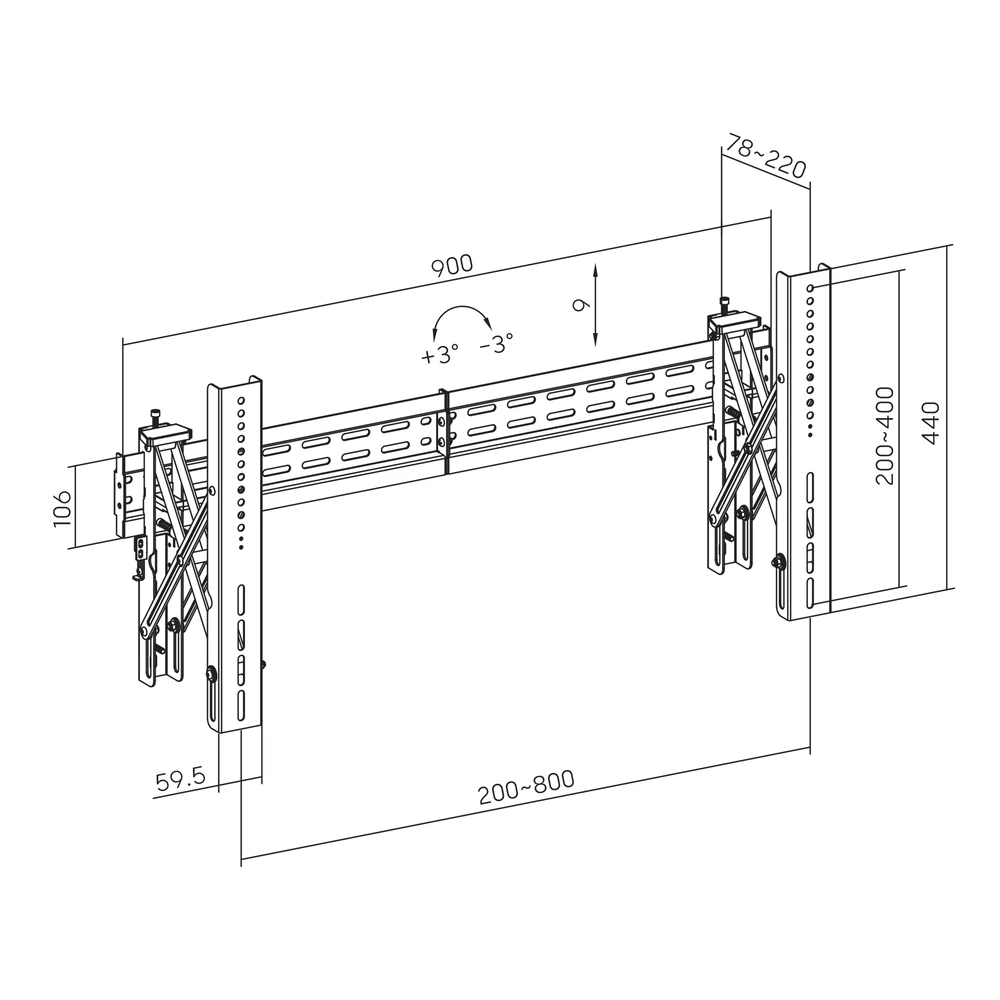Laikiklis Sbox LVW02-48T (37-70/70kg/800x400)