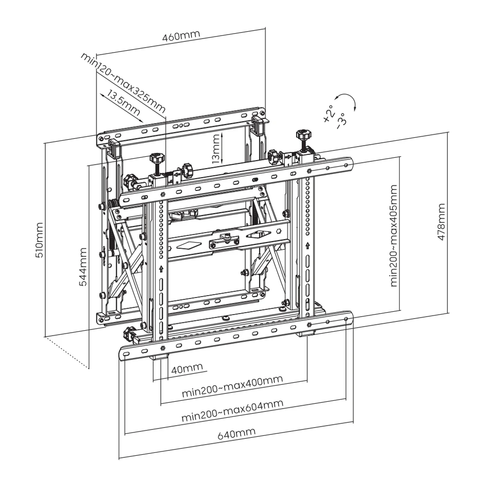Laikiklis Sbox LVW13-46T (45-70/70kg/600x400)