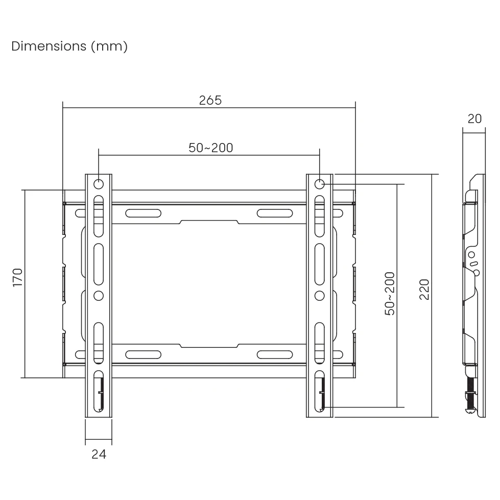 Laikiklis Sbox PLB-2222F-2 (23-43/45kg/200x200)