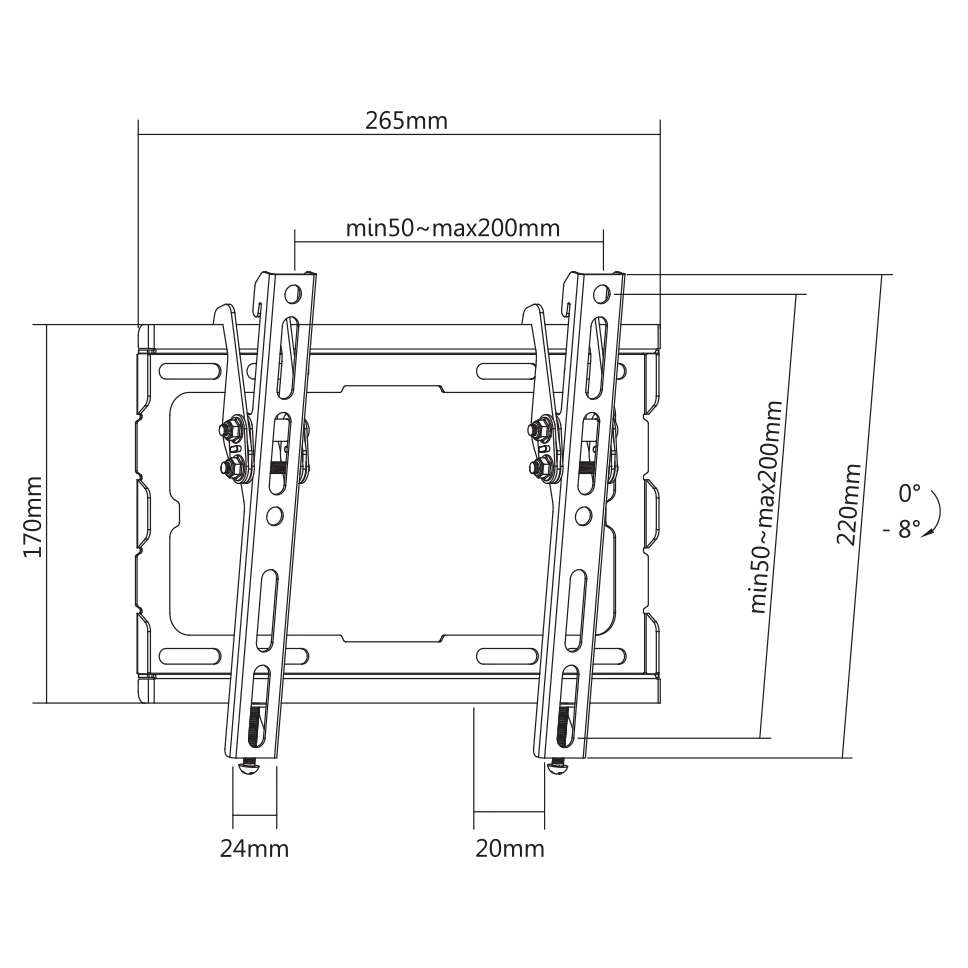 Laikiklis Sbox PLB-3422T-2 (23-43/45kg/200x200)