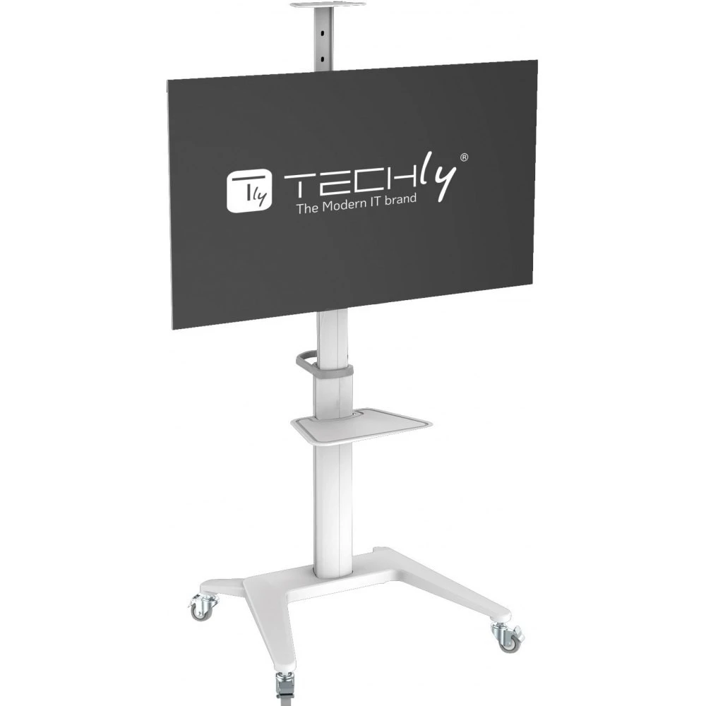 Laikiklis TECHLY Itin modernus Aliuminio televizoriaus krepšelis televizoriui nuo 37 colių iki 70 colių Baltas