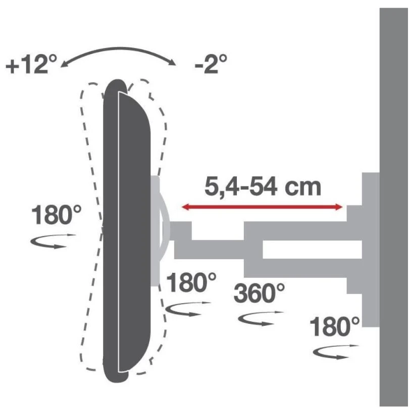 Techly Laikiklis ścienny LCD TV LED 40''-65'' FullMotion juoda