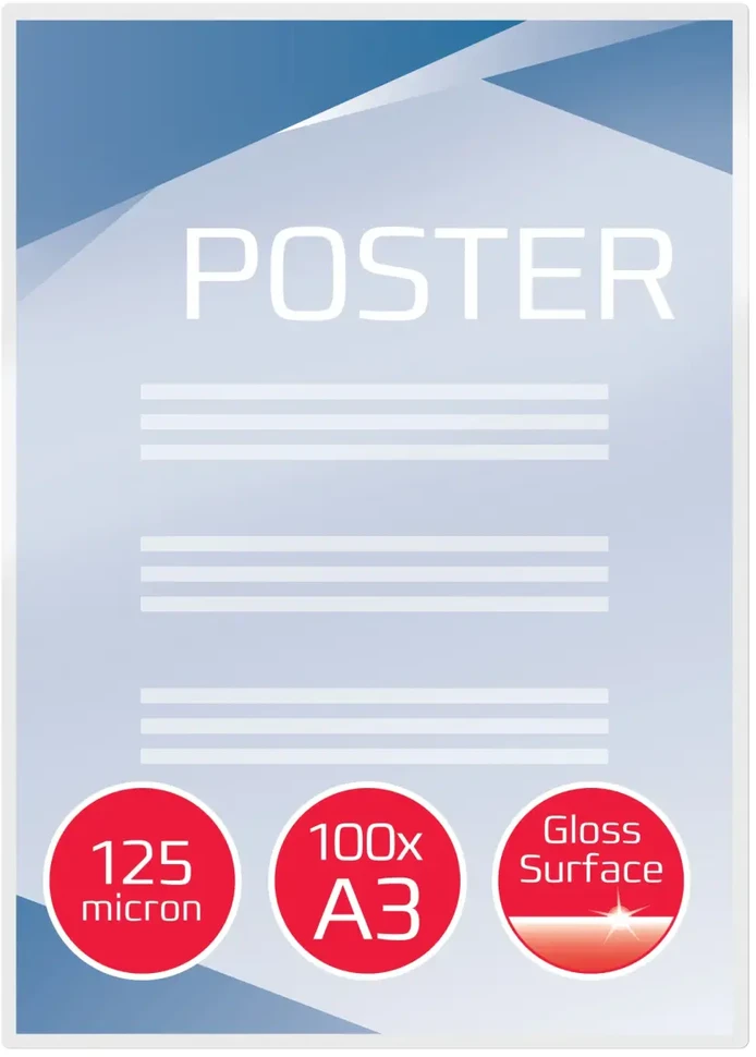 Laminavimo vokeliai GBC A3, 125 mikronai, skaidrūs (100 vnt.)