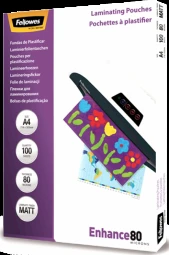 Fellowes Matt laminavimo maišeliai 80 mikronų, A4 100 pak