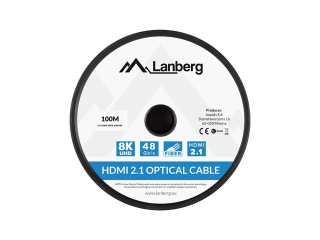 LANBERG HDMI v2.1 8K M/M kabelis 100m optinis AOC