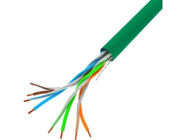 LANBERG LAN kabelis UTP cat.5e 305m žalias solid CU fluke