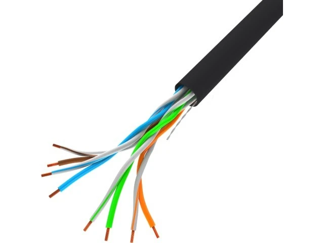 LANBERG LAN cable UTP cat.5e 305m juodas solid CU fluke