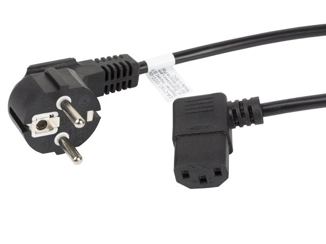 LANBERG maitinimo laidas CEE 7/7->IEC 320 C13, 3 m kampu dešinėn VDE