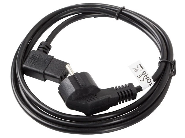 LANBERG maitinimo laidas CEE 7/7->IEC 320 C13, 3 m kampu dešinėn VDE