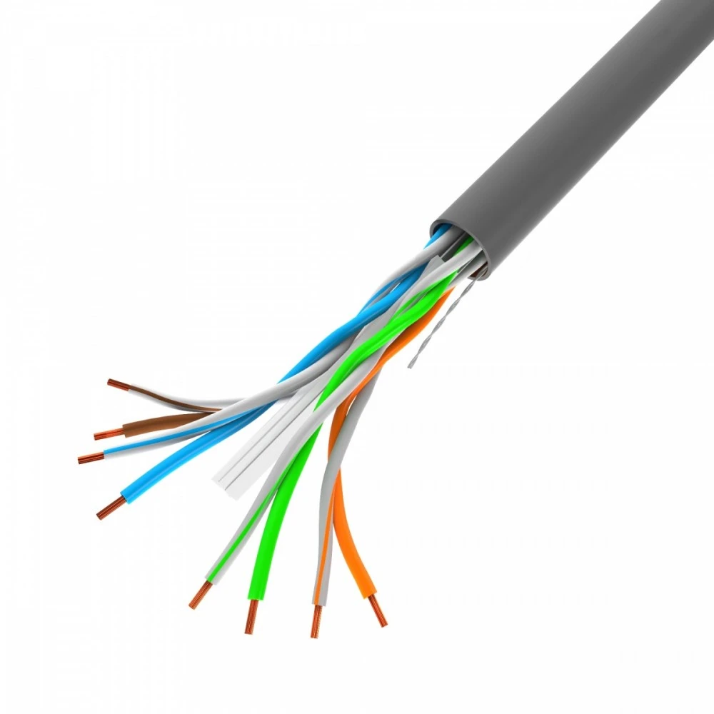 LANBERG LCU6-11CU-0100-S UTP kietas kabelis CU kat. 6 100m pilka CPR + Fluke patvirtintas