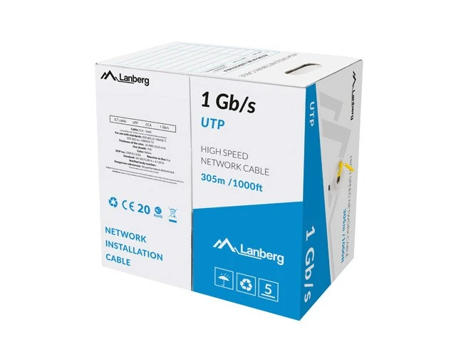 LANBERG Lan Cable UTP 1Gb/s 305m solid CCA Geltona