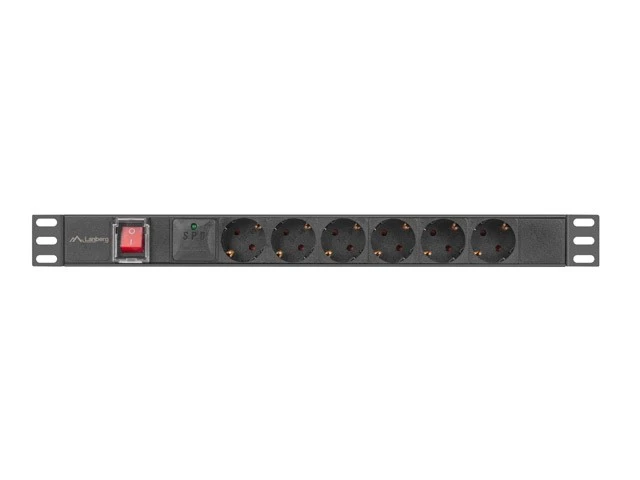 Lanberg stovo maitinimo juosta PDU 19" 1U 16A 5x Schuko 2m juoda