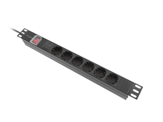 Lanberg stovo maitinimo juosta PDU 19" 1U 16A 5x Schuko 2m juoda