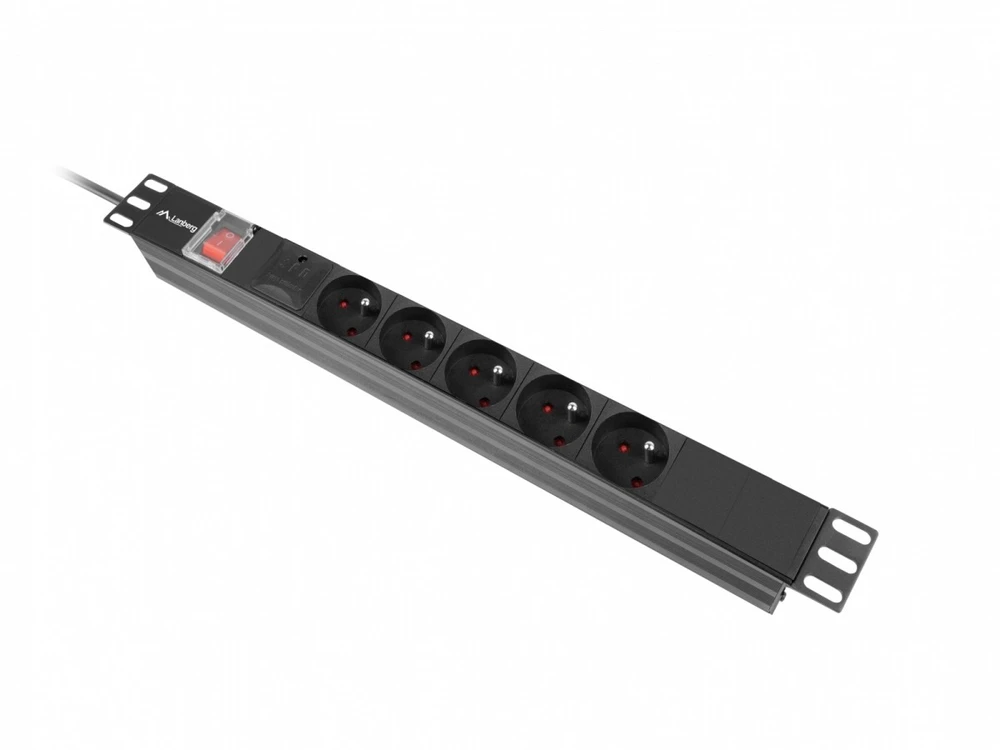 Lanberg stovo maitinimo juosta PDU 19" 1U 10A 5x PL 2m juoda C14